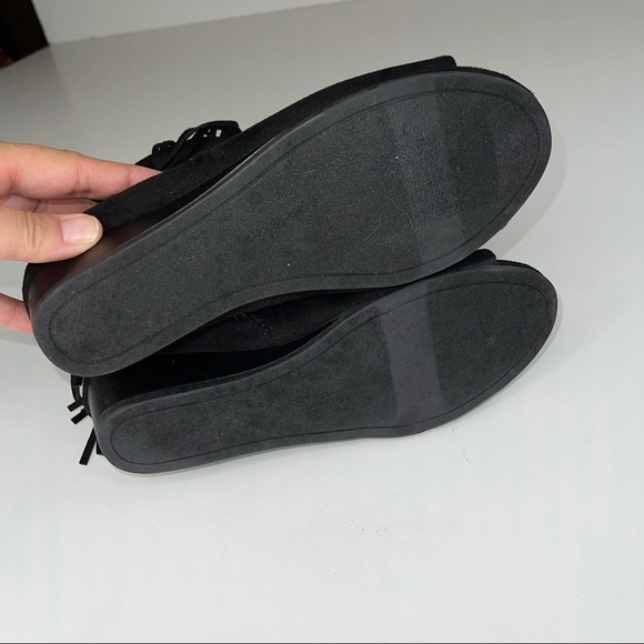 Sam Edelman Kelly Fringe Black Peep Toe Wedge 5 - Picture 8 of 15